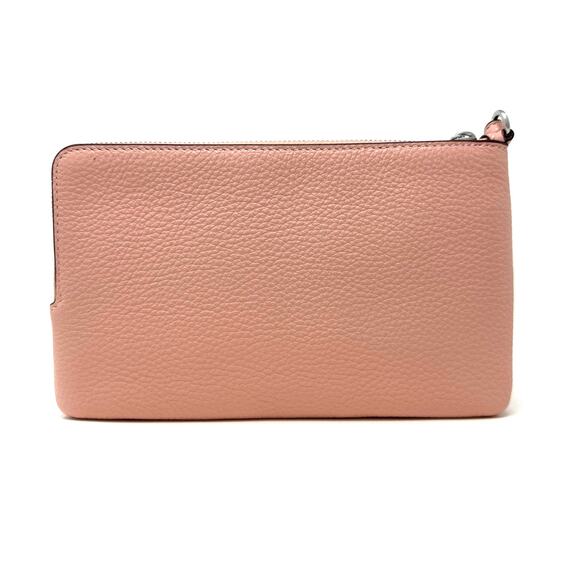Coach Double Zip Wallet in Light Pink Leather C5610 - Picture 3 of 9
